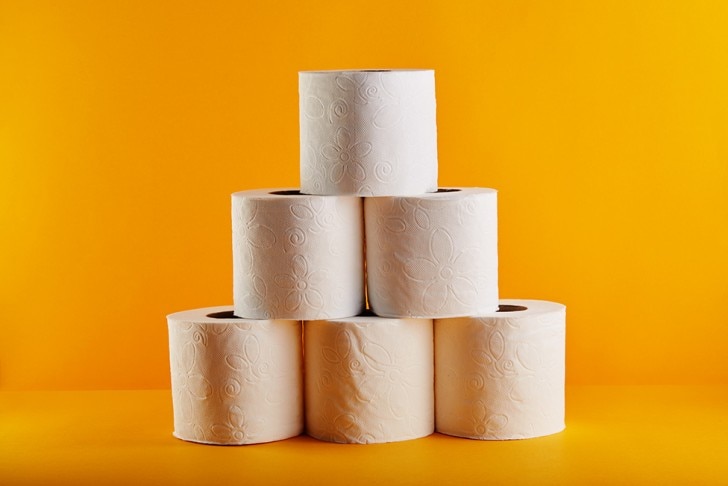 Toilet roll stacked
