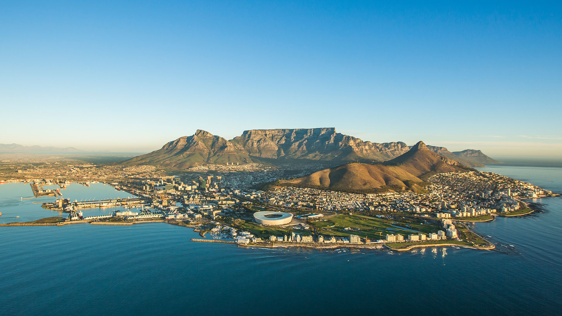 Aerial view of Capetown South Africa 