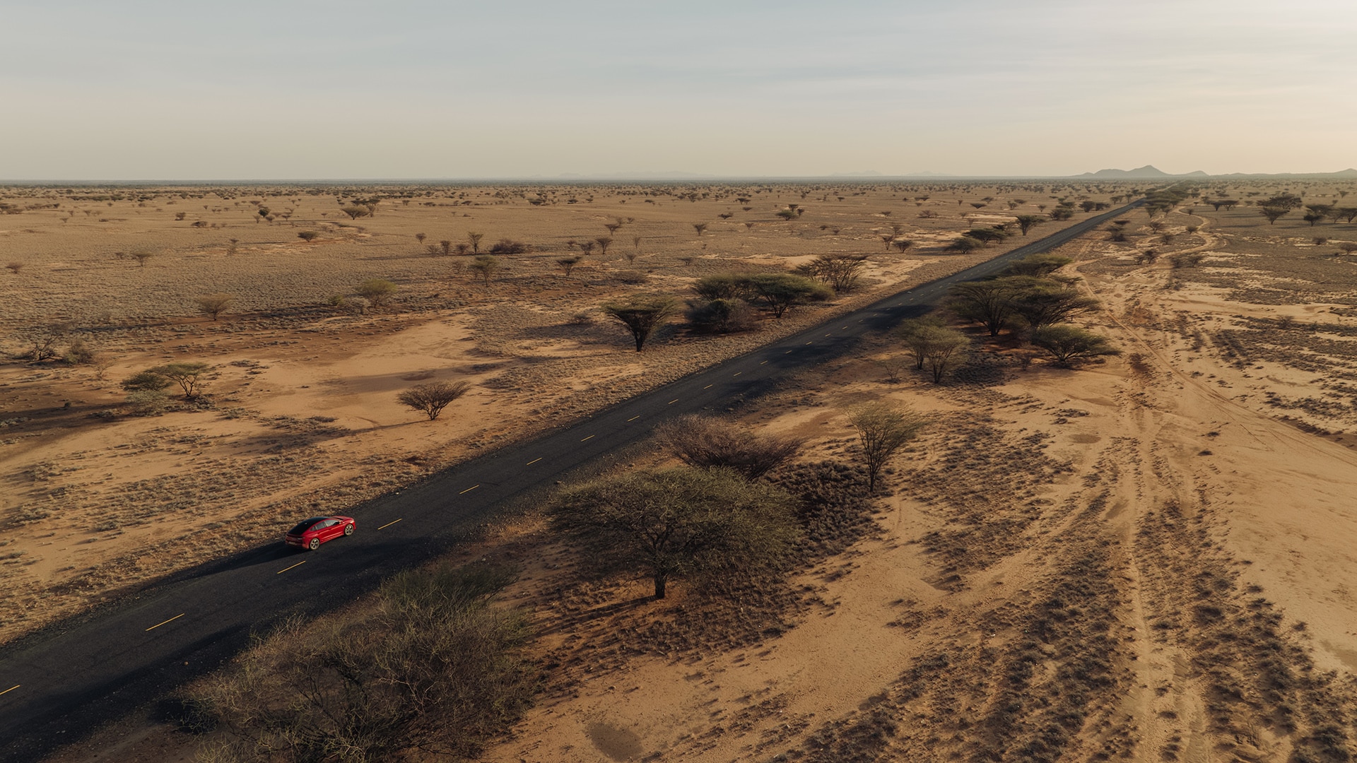 One of the few stretches of tarmac 